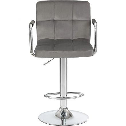 Стул барный LO_DOBRIN KRUGER ARM LM-5011_CH-M_V-MJ9-75 серый велюр