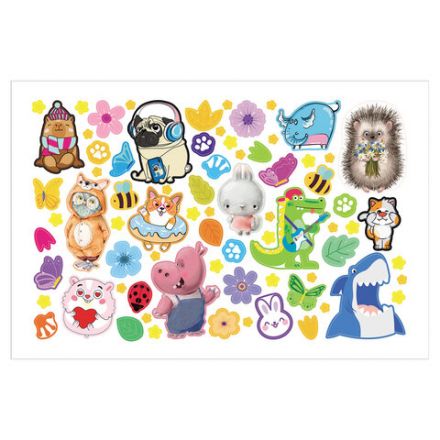 Альбом с наклейками, А5, 8 листов, 600 наклеек, "Милые и забавные" HATBER, 8Ан5, 8Ан5_31982