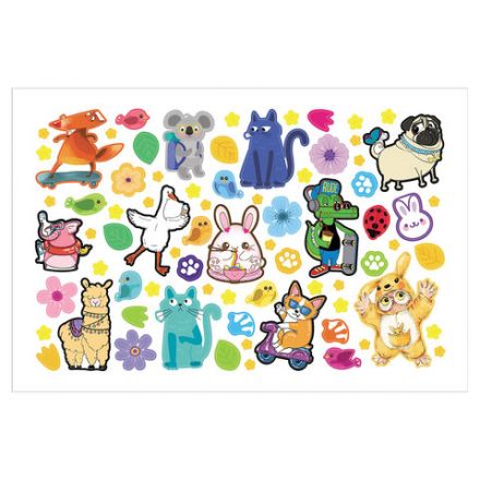 Альбом с наклейками, А5, 8 листов, 600 наклеек, "Милые и забавные" HATBER, 8Ан5, 8Ан5_31982