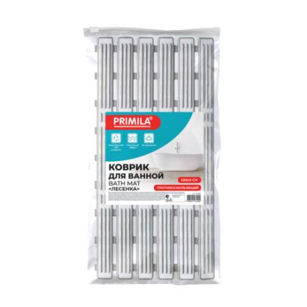 Коврик для ванны противоскользящий износостойкий 68х40 см, "Лесенка", ПП + ТПЭ, присоски, PRIMILA (ПРИМИЛА), 700385