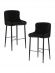 Набор 2 шт Стул барный DOBRIN CHRISTIAN'75, черные ножки, черный велюр (V108-77)