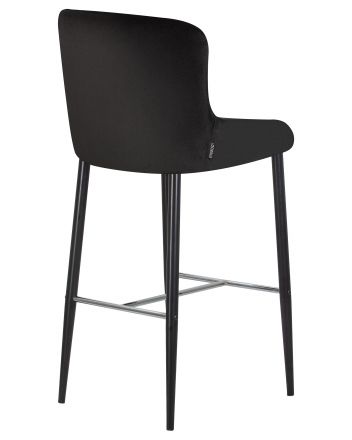 Набор 2 шт Стул барный DOBRIN CHRISTIAN'75, черные ножки, черный велюр (V108-77)