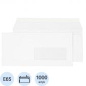 Конверт Ecopost Е65 80 г/кв.м белый стрип с правым окном (1000 штук в упаковке)