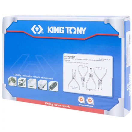 Набор съемников стопорных колец, ложемент, 4 предмета KING TONY