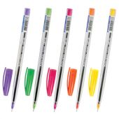 Ручка шариковая масляная BRAUBERG "Frost Color", СИНЯЯ, ассорти, узел 0,6 мм, линия письма 0,3 мм, 142935