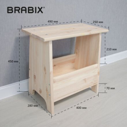 Табурет тумба деревянный, сосна, BRABIX "Scandi Wood SC-002", 490х250х450 мм, 641888, 004.02.35 Табурет тумба деревянный, сосна, BRABIX "Scandi Wood SC-002", 490х250х450 мм, 641888, 004.02.35