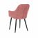 Стул с подлокотниками Leset Слим, каркас Черный, велюр Персиковый Персиковый, Ткань Велюр
