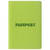 Обложка для паспорта, мягкий полиуретан, "PASSPORT", салатовая, STAFF, 237607