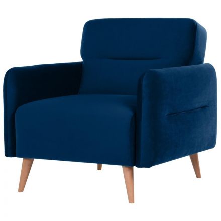 Кресло Finsoffa HYGGE Relax 1, раскл. тк. велюр Formula 788 т.синий