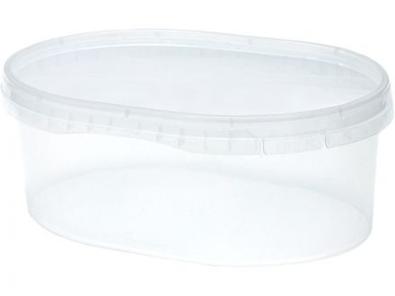 Контейнер п/п 1л. овальный, с прозрачной крышкой цв. прозрачный