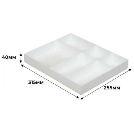 Лоток вложение в бокс или ящик стола 6 отделений белый Лоток вложение в бокс или ящик стола 6 отделений белый