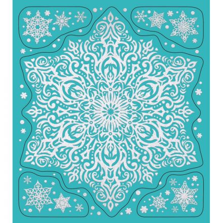 Украшение новогоднее оконное Снежная снежинка 15,5x17,5см арт.90262