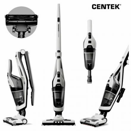 Пылесос вертикальный беспроводной CENTEK CT-2567, 2 в 1, мощность 350 Вт, контейнер 0,6 л, белый