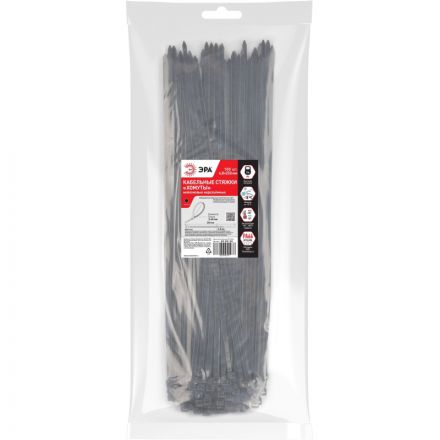 Стяжка (хомут) ЭРА нейлоновая 4.8 х 250 мм чёрная (100 шт/уп) NO-225-184