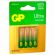 Батарейки КОМПЛЕКТ 4 шт., GP Ultra G-Tech, AAA (LR03, 24А), алкалиновые, мизинчиковые, 24AUA21-2CRSBC4