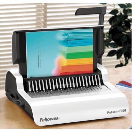 Переплетная машина для пластиковой пружины FELLOWES "PULSAR+", пробивает до 20 л., сшивает до 300 л., FS-56276