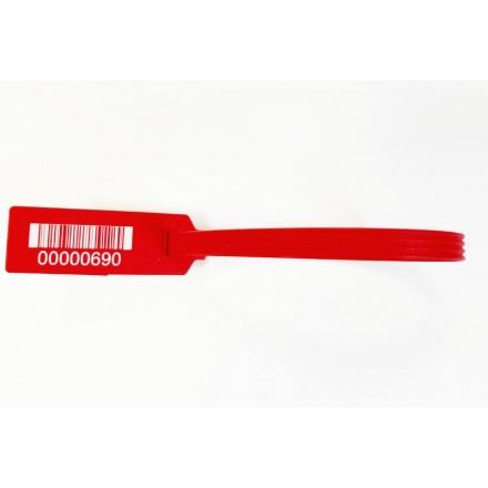 Пломба пластиковая универсальная номерная ЭКОфикс 220 мм, красная, 50 шт/уп