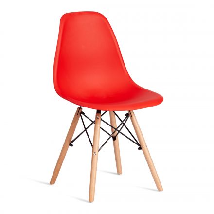 Стул Tetchair CINDY (EAMES) (mod. 1801) дерево бук/металл/сиденье пластик, 45x51x82 см, Red (красный)