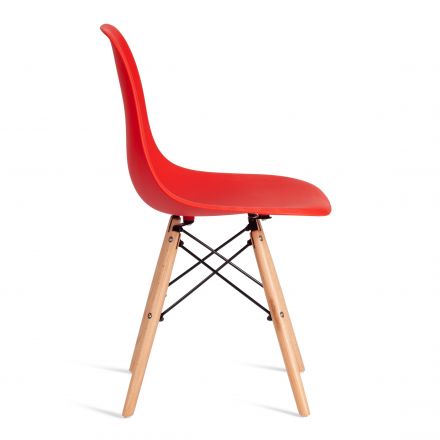 Стул Tetchair CINDY (EAMES) (mod. 1801) дерево бук/металл/сиденье пластик, 45x51x82 см, Red (красный)