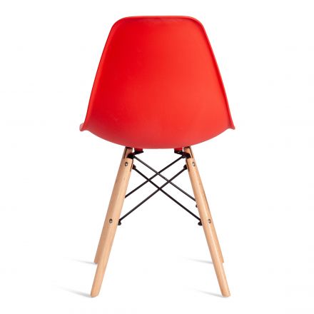 Стул Tetchair CINDY (EAMES) (mod. 1801) дерево бук/металл/сиденье пластик, 45x51x82 см, Red (красный)
