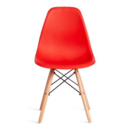 Стул Tetchair CINDY (EAMES) (mod. 1801) дерево бук/металл/сиденье пластик, 45x51x82 см, Red (красный)