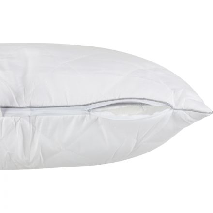 Подушка 70х70 стег.съем.чехол на мол.,кант,850г(холлофайбер/микрофибра),бел