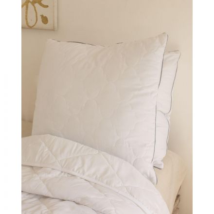 Подушка 70х70 стег.съем.чехол на мол.,кант,850г(холлофайбер/микрофибра),бел