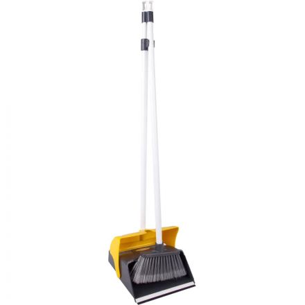 Комплект для уборки совок с щеткой для пола A-VM желтый KAF300-Y