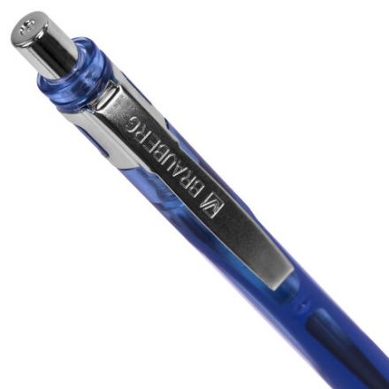 Ручка шариковая автоматическая с грипом BRAUBERG "STYLE RT", СИНЯЯ, игольчатый наконечник 0,7 мм, линия письма 0,35 мм, 144324