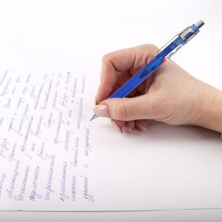 Ручка шариковая автоматическая с грипом BRAUBERG "STYLE RT", СИНЯЯ, игольчатый наконечник 0,7 мм, линия письма 0,35 мм, 144324