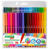 Фломастеры BRAUBERG KIDS КЛАССИЧЕСКИЕ 36 цветов, вентилируемый колпачок, ПВХ-упаковка, 152603