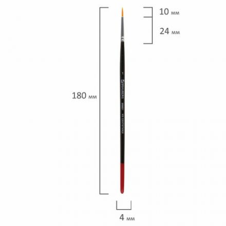 Кисть BRAUBERG синтетика, круглая, №1, 200851