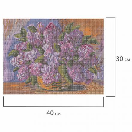 Картина стразами (алмазная мозаика) 30х40 см, ОСТРОВ СОКРОВИЩ "Пушистая сирень", без подрамника, 662402