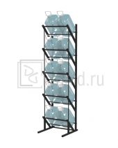 Стеллаж пристенный для бутылей Стилс-1 на 10 тар черный металлик 402х400х1455 мм