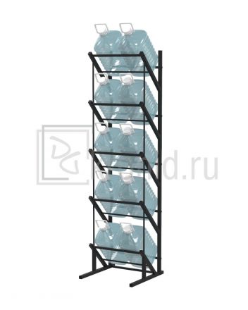 Стеллаж пристенный для бутылей Стилс-1 на 10 тар черный металлик 402х400х1455 мм