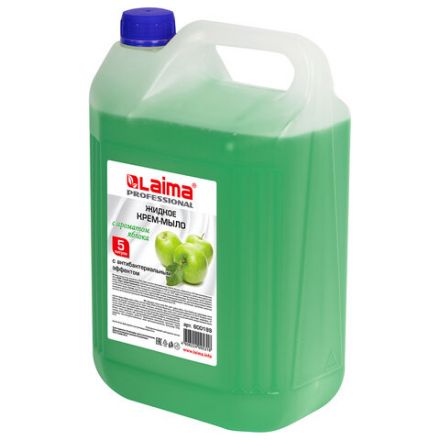 Мыло-крем жидкое 5 л, ЛАЙМА PROFESSIONAL "Яблоко", с антибактериальным эффектом, 600189 Мыло-крем жидкое 5 л, ЛАЙМА PROFESSIONAL "Яблоко", с антибактериальным эффектом, 600189