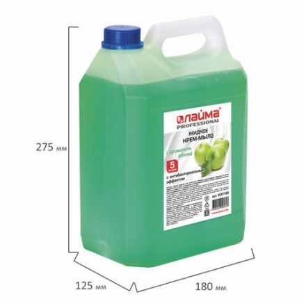 Мыло-крем жидкое 5 л, ЛАЙМА PROFESSIONAL "Яблоко", с антибактериальным эффектом, 600189 Мыло-крем жидкое 5 л, ЛАЙМА PROFESSIONAL "Яблоко", с антибактериальным эффектом, 600189