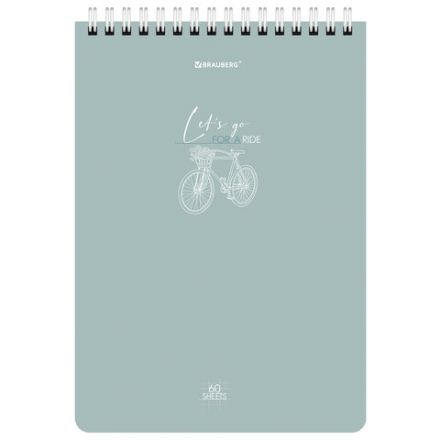 Блокнот А5 (146х206 мм), 60 л., гребень, картон, клетка, BRAUBERG, "Pastel", 114362