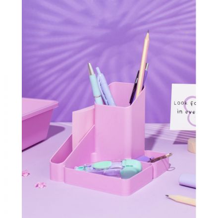Подставка-органайзер д/канцеляр.мелочей Attache Акварель 4отделения розовый