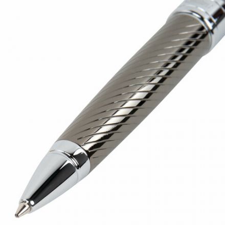 Ручка подарочная шариковая GALANT "Gotter", корпус оружейный металл, детали серебро, узел 0,7 мм, линия письма 0,5 мм, синяя, 144176