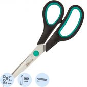 Ножницы Attache 195 мм с пластиковыми прорезиненными анатомическими ручками бирюзового/черного цвета