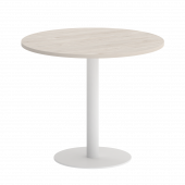 Home Office Стол круглый VR.SP-5-90.1 Денвер светлый/Белый металл 900*900*753 Home Office Стол круглый VR.SP-5-90.1 Денвер светлый/Белый металл 900*900*753