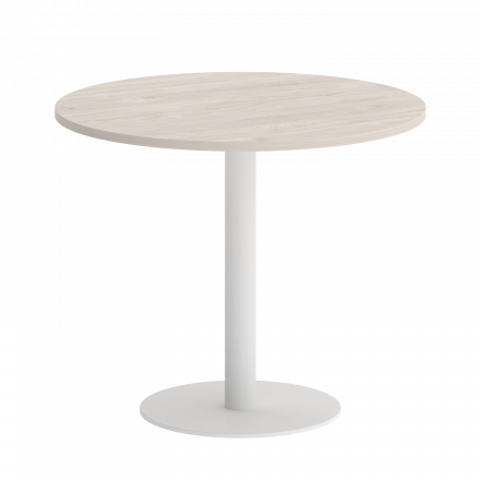 Home Office Стол круглый VR.SP-5-90.1 Денвер светлый/Белый металл 900*900*753 Home Office Стол круглый VR.SP-5-90.1 Денвер светлый/Белый металл 900*900*753