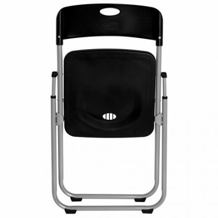 Стулья складные BRABIX "Golf Lite CF-017", КОМПЛЕКТ 4 шт., серебристый каркас, пластик, чёрный, 533034