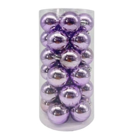 Шары ёлочные 30 шт., 4 см, "Solid Color", пластик, ЛИЛОВЫЕ, глянец, ЗОЛОТАЯ СКАЗКА, 592499