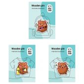 Набор деревянных значков MESHU "Hamster business", каширование, 3шт. Набор деревянных значков MESHU "Hamster business", каширование, 3шт.