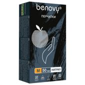 Перчатки нитриловые смотровые 50 пар (100 штук), размер 7-8, M (средний), черные, BENOVY MultiColor, К Перчатки нитриловые смотровые 50 пар (100 штук), размер 7-8, M (средний), черные, BENOVY MultiColor, К