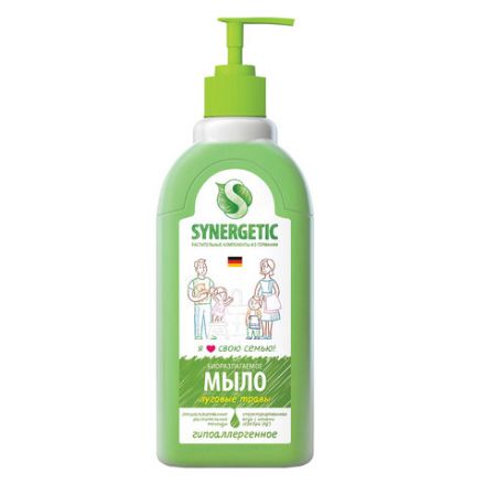 Мыло жидкое 500 мл SYNERGETIC "Луговые травы", гипоаллергенное, биоразлагаемое, дозатор, 105053 Мыло жидкое 500 мл SYNERGETIC "Луговые травы", гипоаллергенное, биоразлагаемое, дозатор, 105053