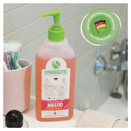 Мыло жидкое 500 мл SYNERGETIC "Луговые травы", гипоаллергенное, биоразлагаемое, дозатор, 105053 Мыло жидкое 500 мл SYNERGETIC "Луговые травы", гипоаллергенное, биоразлагаемое, дозатор, 105053