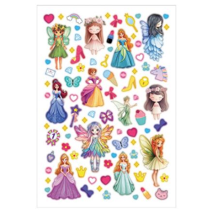 Наклейки бумажные для девочек, НАБОР 4 листа, 336 наклеек, HATBER, 4Н5н